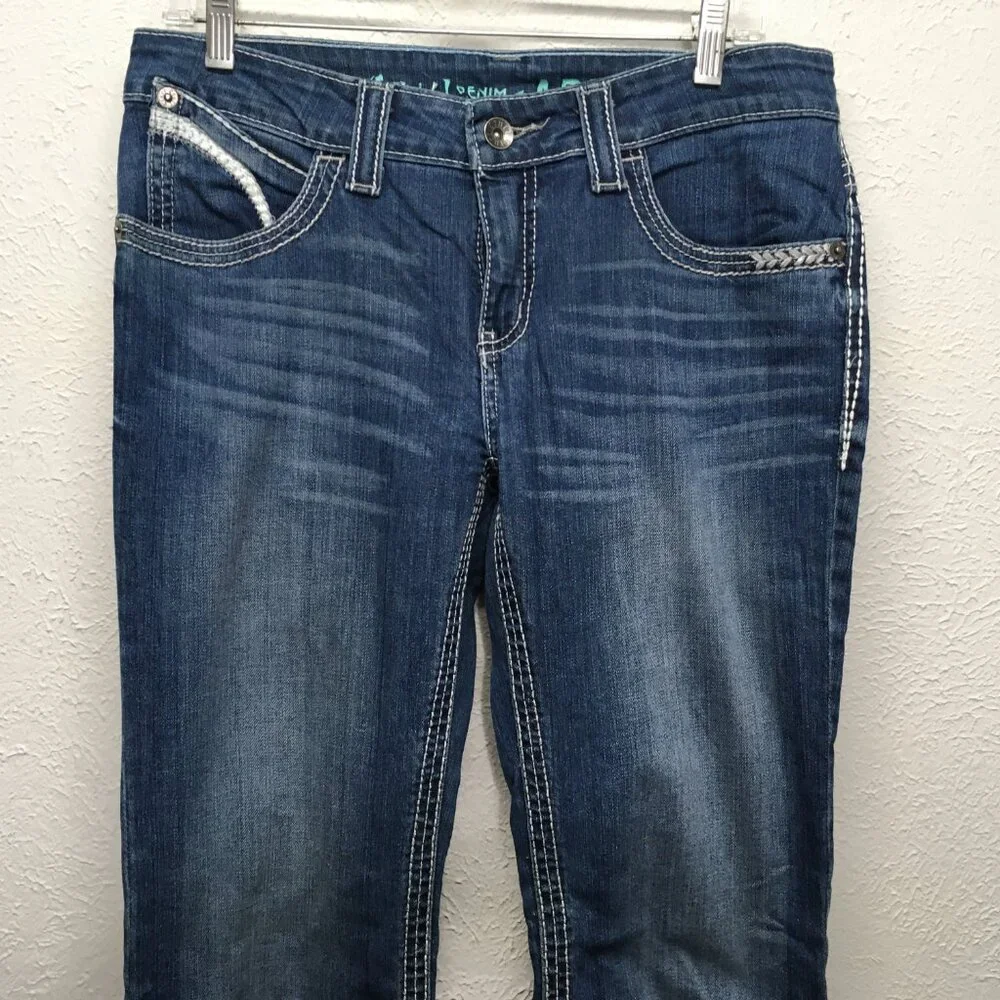 Cruel Jeans Womens 29/7 Long Low Rise Dark Wash Denim Stretch Abby 32x33‎